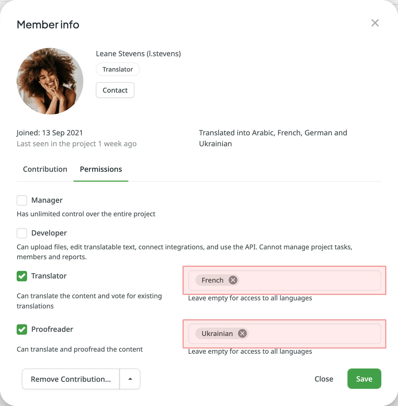 Configuring Language Permissions