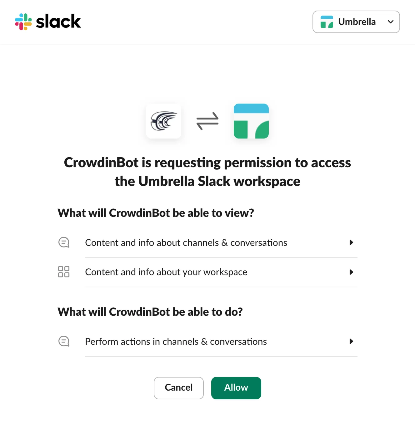 Authorize Slack